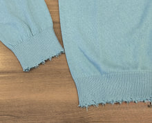 Load image into Gallery viewer, Minnie Rose-Distressed V-Neck Sweater - Nordic Sky