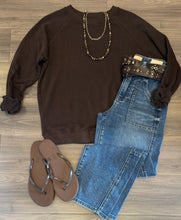 Load image into Gallery viewer, Jungmaven - Bonfire Raglan Sweatshirt - Coffee Bean