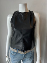 Load image into Gallery viewer, Melissa Nepton - Mirena Faux Leather Tank - Black