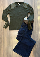 Load image into Gallery viewer, J Society - Suede Shoulder Patch Sweater - Army