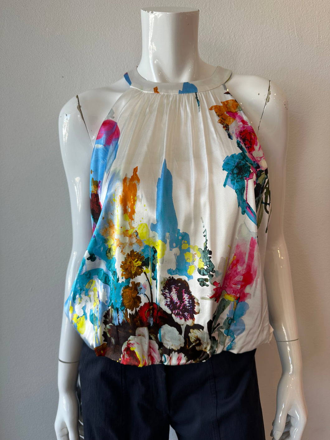 Lola + Sophie -Rose Pond Balloon Halter Top- Blue