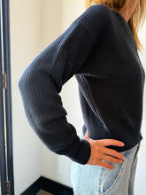 Load image into Gallery viewer, Minnie Rose - Cotton Shaker V-Neck - Navy