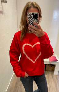 Electric & Rose - Ronan Pullover Sweatshirt - Heart  Chili Red