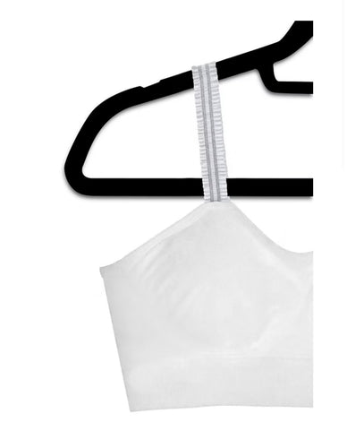 Strap-Its - White Ruffle Straps on White Bra