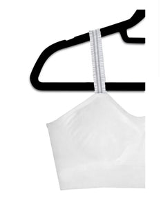 Strap-Its - White Ruffle Straps on White Bra