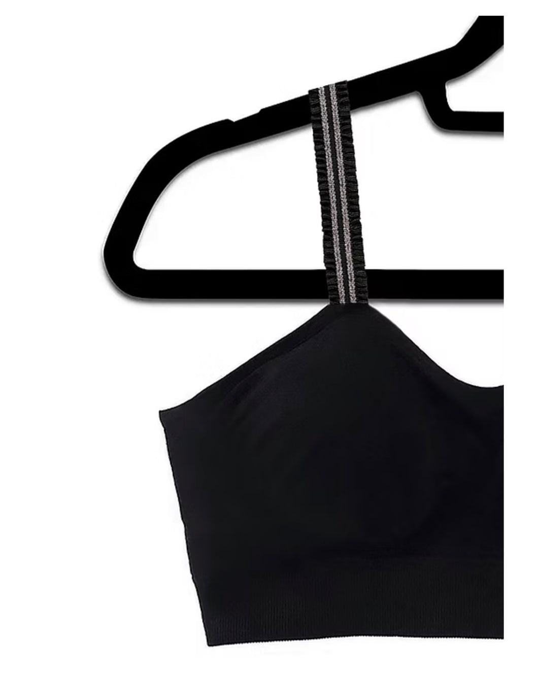 Strap-Its - Black Ruffle Attached on Black Bra