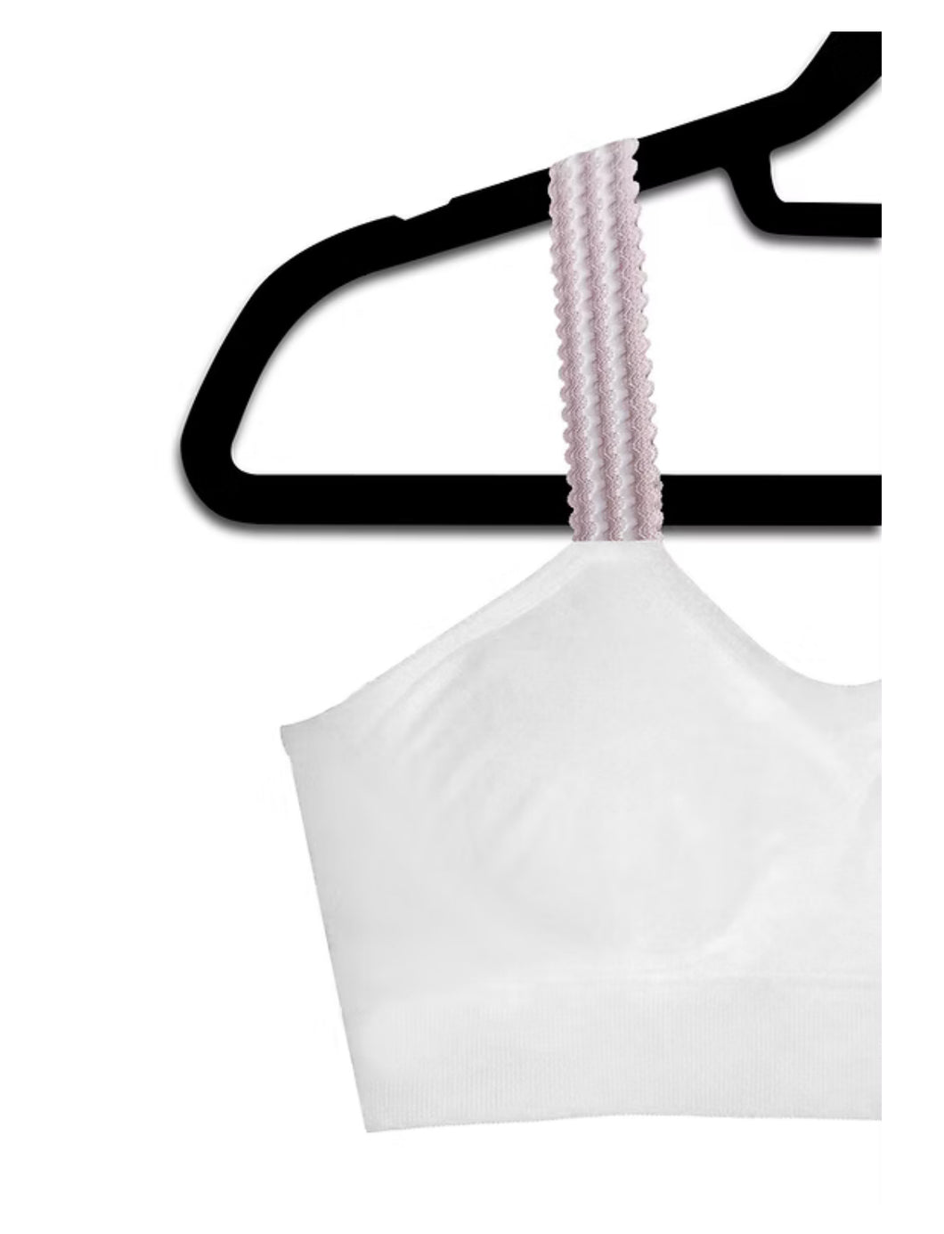 Strap-Its - Pink Love - Pink & White Ruffle (Attacthed to white bra)