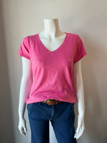 Velvet - Jilian Short Sleeve V-Neck Tee - Candy Pink