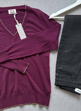 Load image into Gallery viewer, Label and Thread - Johnny Cash Vee Sweater - Merlot, Ginger, Black, Nougat, Navy