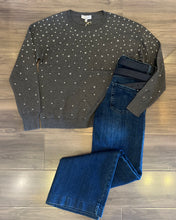 Load image into Gallery viewer, J Society - Crew Sweater With Studs - Gunmetal