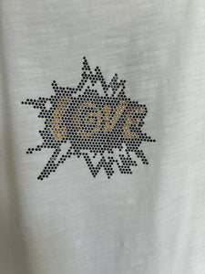 Label + Thread Graphic Ava Tee - Pop of Love , White