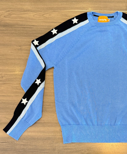 Wispr - Sofie Star Stripe Sweater - Tranquil Blu