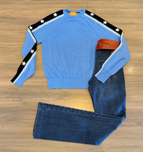Wispr - Sofie Star Stripe Sweater - Tranquil Blu