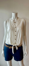 Load image into Gallery viewer, Sanctuary Notched Button Front Tee White
