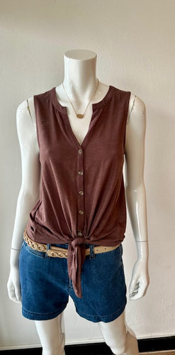 Sanctuary - Notched Button Front Tee - Mesa
