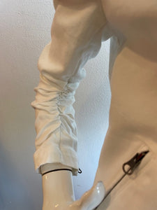 J.Society - Rouched Sleeve Moto Jacket - White
