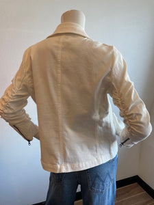 J.Society - Rouched Sleeve Moto Jacket - White