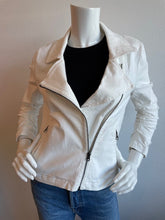 Load image into Gallery viewer, J.Society - Rouched Sleeve Moto Jacket - White