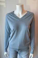 Load image into Gallery viewer, Minnie Rose - Distressed V-Neck Sweater - Fresco Blue