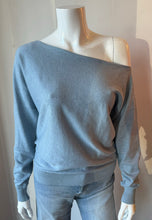 Load image into Gallery viewer, Minnie Rose - Cotton Cashmere Off Shoulder Top - Fresco Blue