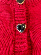 Load image into Gallery viewer, J Society - Heart Button Cardi - Red