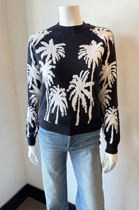 Minnie Rose - Cotton Cashmere Reversable Palm - Navy / White