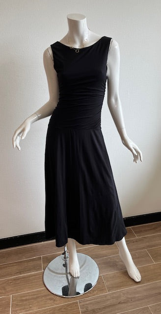 Velvet- Pia Midi Ruched Waist Dress- Black