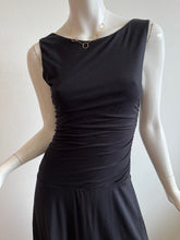 Load image into Gallery viewer, Velvet- Pia Midi Ruched Waist Dress- Black