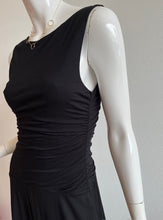 Load image into Gallery viewer, Velvet- Pia Midi Ruched Waist Dress- Black