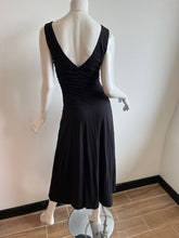 Load image into Gallery viewer, Velvet- Pia Midi Ruched Waist Dress- Black