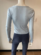 Load image into Gallery viewer, Velvet - Drew Long Sleeve Button Up Cardi Top - Willow (Light blue)