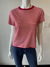 Load image into Gallery viewer, Velvet - Tash Short Sleeve Tee Shirt - Red (stripe)