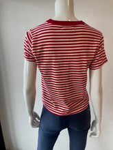 Load image into Gallery viewer, Velvet - Tash Short Sleeve Tee Shirt - Red (stripe)