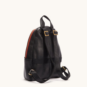 Hammitt- Hunter Medium Backpack- Black/Brushed Gold/Red Zip