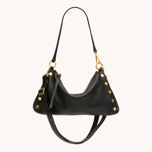 Hammitt- Kyle Medium- Black/Brushed Gold/Red Zipper