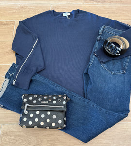 J Society - Zip Sleeve Crew - Navy