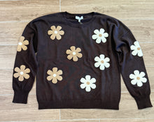Load image into Gallery viewer, J Society - Two Tone Floral Crew - Chocolate