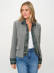 Six Fifty - Clarissa Mixed Media Jacket - Charcoal