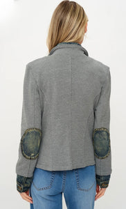 Six Fifty - Clarissa Mixed Media Jacket - Charcoal