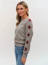 Load image into Gallery viewer, Six Fifty - Maddy Star Sweater - Heather Grey/Burgundy