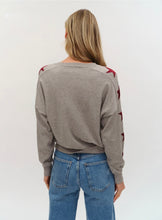 Load image into Gallery viewer, Six Fifty - Maddy Star Sweater - Heather Grey/Burgundy