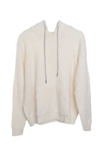 Romi Basha - Rhinestone Cashmere Hoodie - Cream