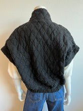 Load image into Gallery viewer, Suzy D - Charleston Quilted Short Sleeve Bomber Jacket - Black