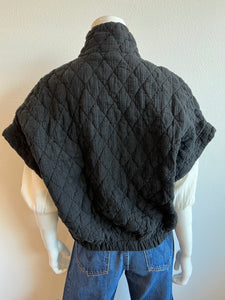 Suzy D - Charleston Quilted Short Sleeve Bomber Jacket - Black