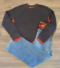 Load image into Gallery viewer, J. Society - Color Trimmed Shaker Crew - Shadow/ Orange