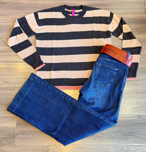 Zaket & Plover - Multi Stripe Sweater - Charcoal
