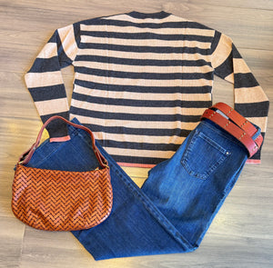 Zaket & Plover - Multi Stripe Sweater - Charcoal