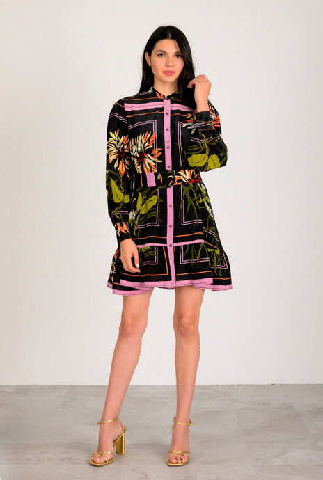Lavender Brown - Elizabeth Dress - Black/Pink Multi