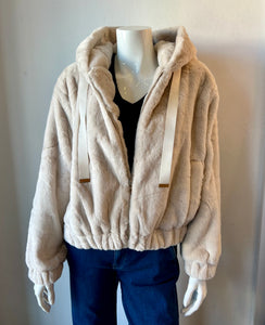 Love Token - Sean Faux Fur Jacket - Ivory