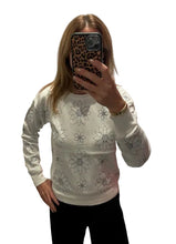Load image into Gallery viewer, J Society Daisy Outline Sweater - White